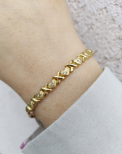 Gold X O Bracelet - 14K Yellow Gold