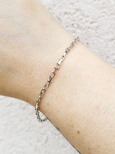 French Cable Chain Bracelet - 14K White Gold