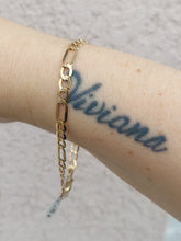 Load image into Gallery viewer, 8.5" Figaro Gold Bracelet - 10K Yellow Gold (Hollow)