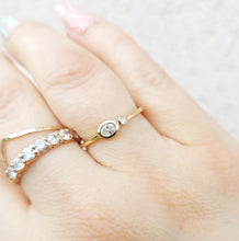 Load image into Gallery viewer, Diamond Double Bezel Ring with Oval and Circle - 14k Yellow Gold