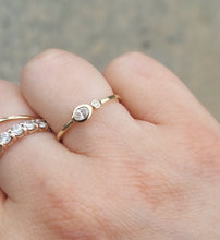 Load image into Gallery viewer, Diamond Double Bezel Ring with Oval and Circle - 14k Yellow Gold