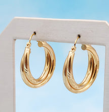 Load image into Gallery viewer, 1" Twist Satin Design Hoops - 14K Gold