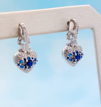 Load image into Gallery viewer, Evil Eye Dangle Post Earrings - Sterling Silver