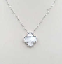 Load image into Gallery viewer, Mother of Pearl Clover Necklace - Sterling Silver