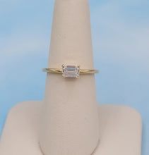 Load image into Gallery viewer, East to West Emerald-Cut Lab Diamond Ring - 14K Yellow Gold