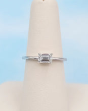 Load image into Gallery viewer, East to West Emerald-Cut Lab Diamond Ring - 14K White Gold