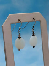 Load image into Gallery viewer, White Sea Glass Drop Earring