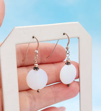 Load image into Gallery viewer, White Sea Glass Drop Earring