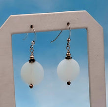 Load image into Gallery viewer, White Sea Glass Drop Earring