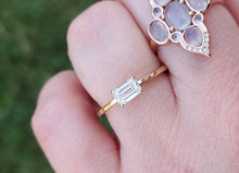 Load image into Gallery viewer, East to West Emerald-Cut Lab Diamond Ring - 14K Yellow Gold