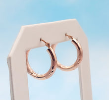Load image into Gallery viewer, Satin &amp; Polished Hoops - 14K Rose Gold