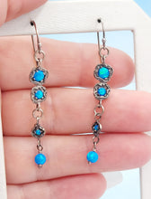 Load image into Gallery viewer, Blue Opal Drop Earrings - Sterling Silver