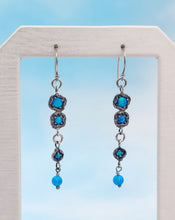 Load image into Gallery viewer, Blue Opal Drop Earrings - Sterling Silver