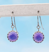 Load image into Gallery viewer, Amethyst Dangle Earrings with French Hook  - Sterling Silver