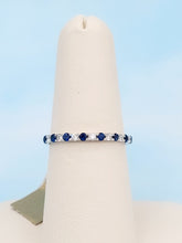 Load image into Gallery viewer, Sapphire and Diamond Band - 14K White Gold