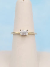 Load image into Gallery viewer, East to West Emerald-Cut Lab Diamond Ring - 14K Yellow Gold