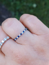 Load image into Gallery viewer, Sapphire and Diamond Band - 14K White Gold