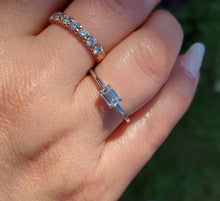 Load image into Gallery viewer, East to West Emerald-Cut Lab Diamond Ring - 14K White Gold