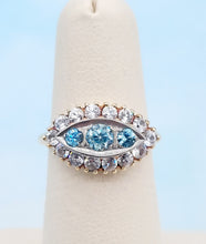 Load image into Gallery viewer, Blue Eye Shaped Ring - 10K Yellow Gold - Estate