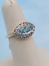 Load image into Gallery viewer, Blue Eye Shaped Ring - 10K Yellow Gold - Estate