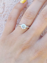 Load image into Gallery viewer, 1.06 Round Brilliant Solitaire Lab Diamond Engagement Ring - 14K White Gold