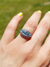 Load image into Gallery viewer, Blue Eye Shaped Ring - 10K Yellow Gold - Estate