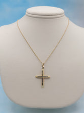 Load image into Gallery viewer, Polished Plain Gold Cross &amp; Chain - 14K Yellow Gold