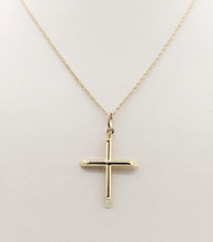 Load image into Gallery viewer, Polished Plain Gold Cross &amp; Chain - 14K Yellow Gold