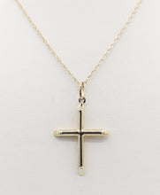 Load image into Gallery viewer, Polished Plain Gold Cross &amp; Chain - 14K Yellow Gold