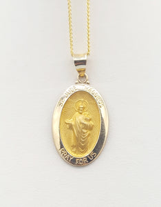 Oval St. Jude Thaddeus Medal - 14K Yellow Gold