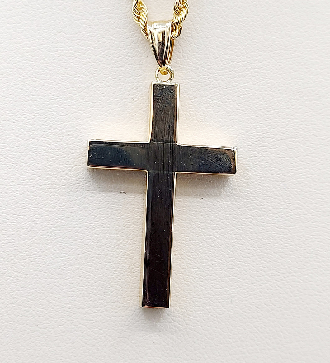 Hollow Cross Pendant - 14K Yellow Gold