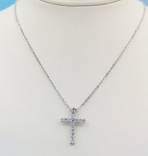 Load image into Gallery viewer, Lab Created Diamond Cross &amp; Chain - 14K White Gold