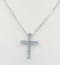 Load image into Gallery viewer, Lab Created Diamond Cross &amp; Chain - 14K White Gold