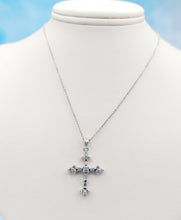 Load image into Gallery viewer, Baguette Diamond Cross &amp; Chain - 14K White Gold