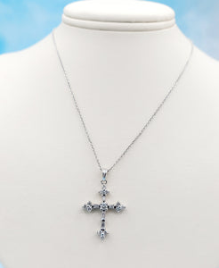 Baguette Diamond Cross & Chain - 14K White Gold