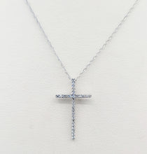 Load image into Gallery viewer, Pave Diamond Cross &amp; Chain - 14K White Gold