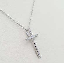 Load image into Gallery viewer, Pave Diamond Cross &amp; Chain - 14K White Gold