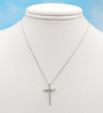 Load image into Gallery viewer, Pave Diamond Cross &amp; Chain - 14K White Gold