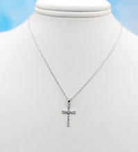 Load image into Gallery viewer, Petite Diamond Cross &amp; Chain - 14K White Gold