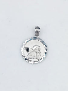 Cherub Medal - 14K White Gold