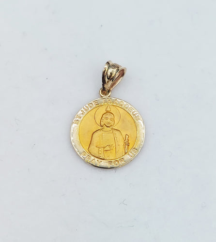Saint (St) Jude Thaddeus Medal - 14K Yellow Gold