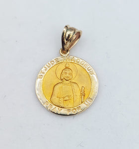 Saint (St) Jude Thaddeus Medal - 14K Yellow Gold