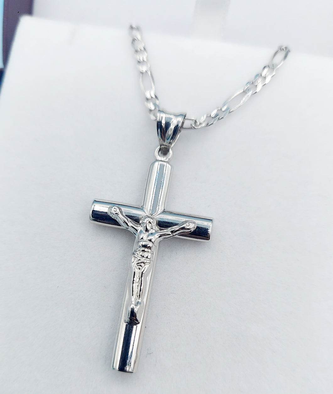 2” Polished Crucifix Cross Pendant - 14k White Gold