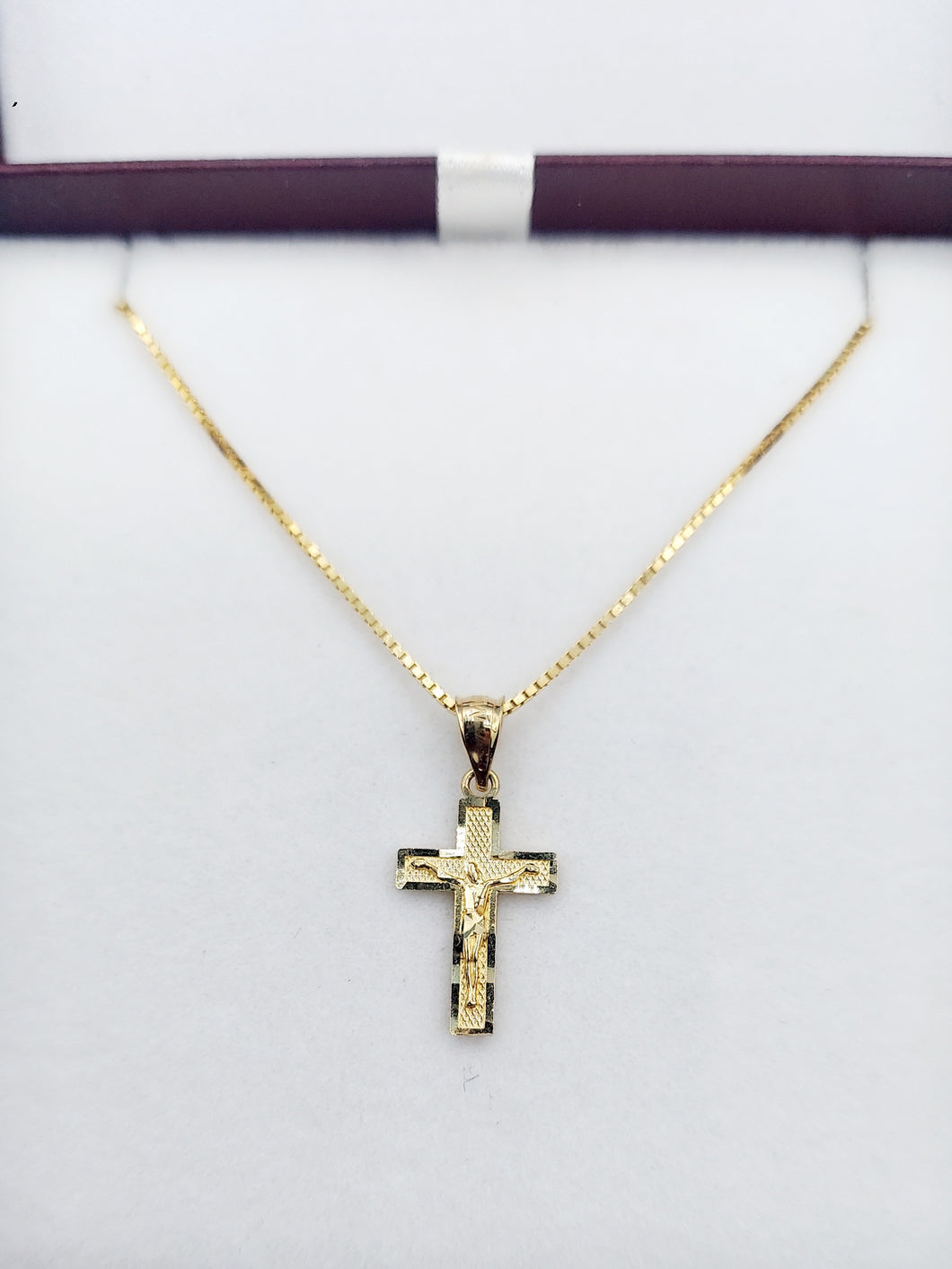 Petite Crucifix Cross Pendant with Bale - 14K Yellow Gold