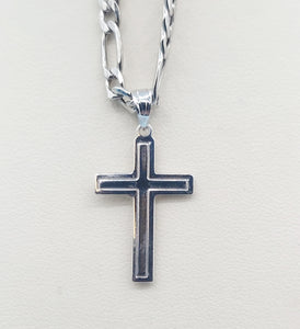 Flat Crucifix Cross - 14K White Gold