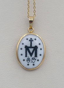 Mother Mary Charm - 14K Yellow Gold