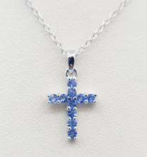 Load image into Gallery viewer, Mini Dazzle Cross Tanzanite Necklace - Samuel B