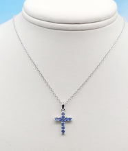 Load image into Gallery viewer, Mini Dazzle Cross Tanzanite Necklace - Samuel B