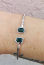 Load image into Gallery viewer, Green Corundum 7x5MM Cuff Bangle Bracelet - Samuel B