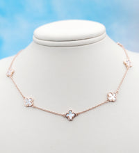 Load image into Gallery viewer, Mother of Pearl Clovers Necklace - Our Whole Heart